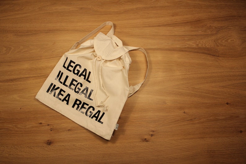 FestivalrucksackLegal Illegal Ikea RegalJute/Beutel/Tasche/Baumwollbeutel/Turnbeutel/Jutebeutel/Juterucksack/Stofftasche/stoffbeutel Bild 1