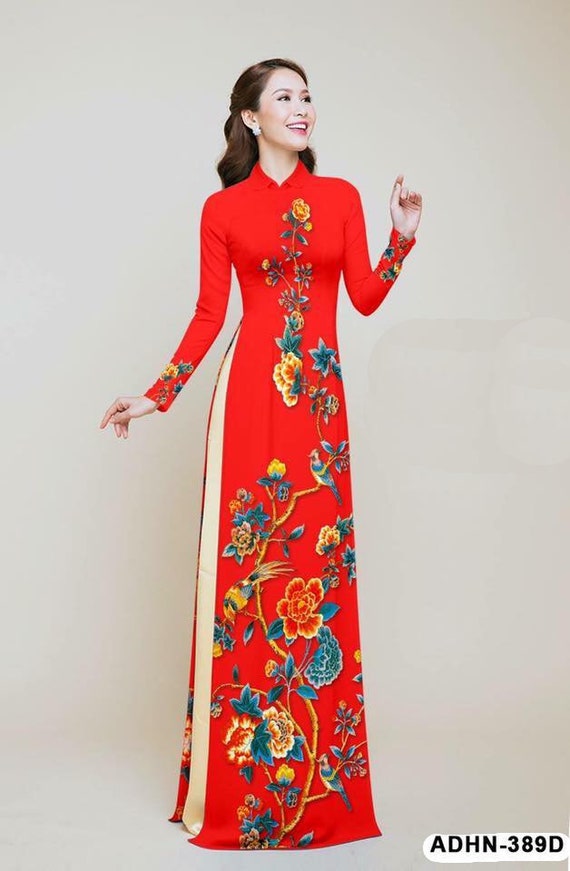 Pre-made: Vietnamese Dress ao Dai Nguyen Bo With Pants - Etsy