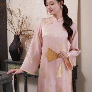 Vietnamese traditional Ao Dai Soft Gam for Women|girls|teen set
