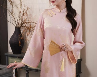 Vietnamese traditional Ao Dai Soft Gam for Women|girls|teen set
