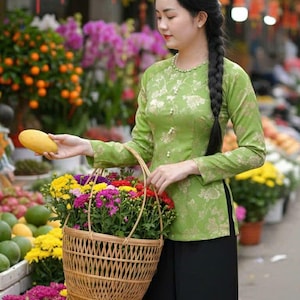 Áo bà ba  (Southern Vietnamese shirt with pants)|ba ba Gam for women|girl | dress only