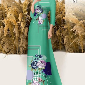 Vietnamese Traditional Ao Dai for Women nguyen bo(with pants), Ao Dai for Girls, Ao Dai for Women, Ao Dai Viet Nam 3D print-ready to ship