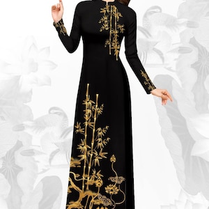 Vietnamese Traditional Ao Dai for Women nguyen bo(with pants), Ao Dai for Girls, Ao Dai for Women, Ao Dai Viet Nam 3D print-ready to ship