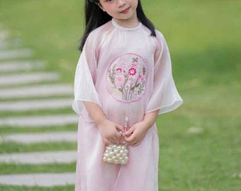 Vietnamese dress children and teen girl |ao dai be gai | women family set| Ao Dai Lunar New Year 2026