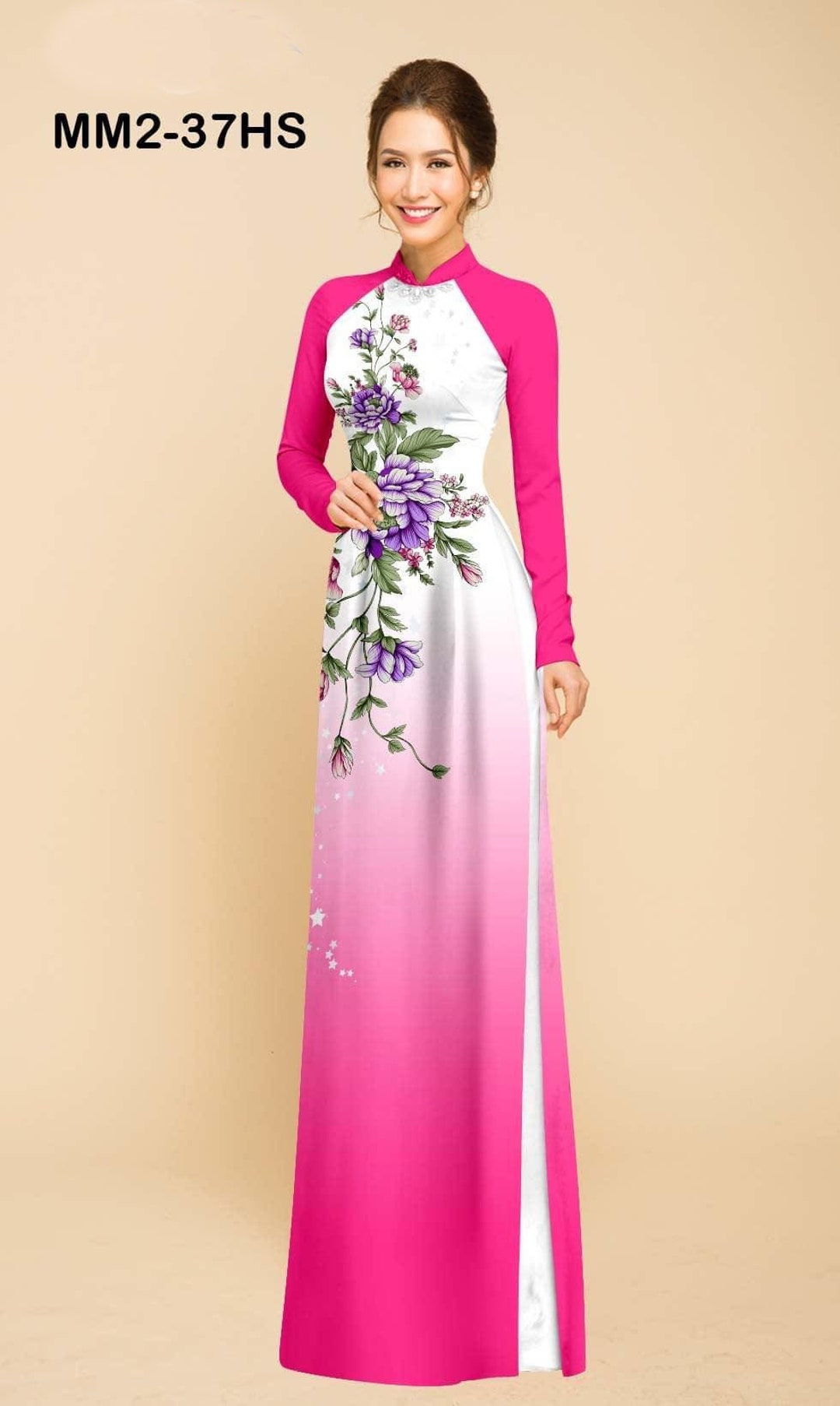 Vietnamese Traditional Ao Dai for Women Nguyen Bowith Pants, Ao Dai for ...
