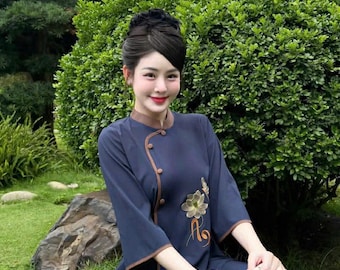 women buddhist clothing set, meditation clothes, pajamas(do bo phat tu, do phap phuc)