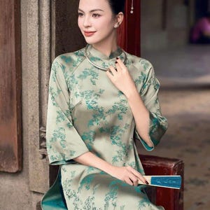 Vietnamese traditional Ao Dai Gam for Women/girls/teen set with pants