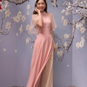 Vietnamese Traditional Ao Dai for Women and Girls, Ao Dai for Women, Ao Dai Viet Nam with pants -ready to ship