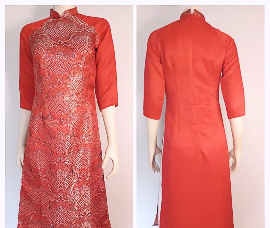 Pre-made : Vietnamese Dress Women Áo Dài Gấm ready to Ship - Etsy