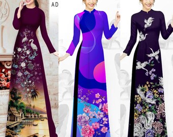 Vietnamese Traditional Ao Dai for Women nguyen bo(with pants), Ao Dai for Girls, Ao Dai for Women, Ao Dai Viet Nam 3D print-ready to ship