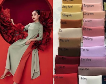 Vietnamese Traditional Ao Dai for Women solid color dress only-ready to ship
