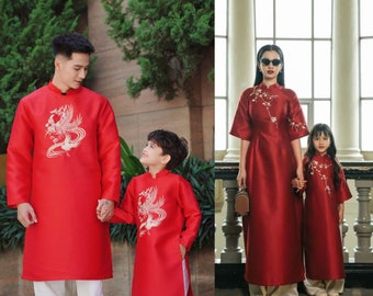 Vietnamese dress (Áo dài gia đình) -family set ao dai--ready to ship