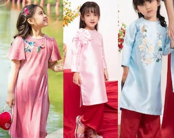 Vietnamese dress children and teen girl (áo dài bé gai, thieu nu)--ready to ship