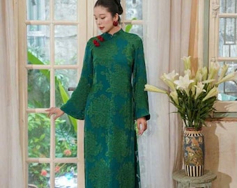 Vietnamese traditional Ao Dai Soft Gam for Women|girls|teen set