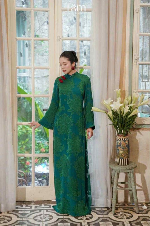 Vietnamese traditional Ao Dai Soft Gam for Women|girls|teen set