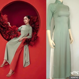 Vietnamese Traditional Ao Dai for Women, Ao Dai for Girls, Ao Dai for Women, Ao Dai Viet Nam solid color -ready to ship