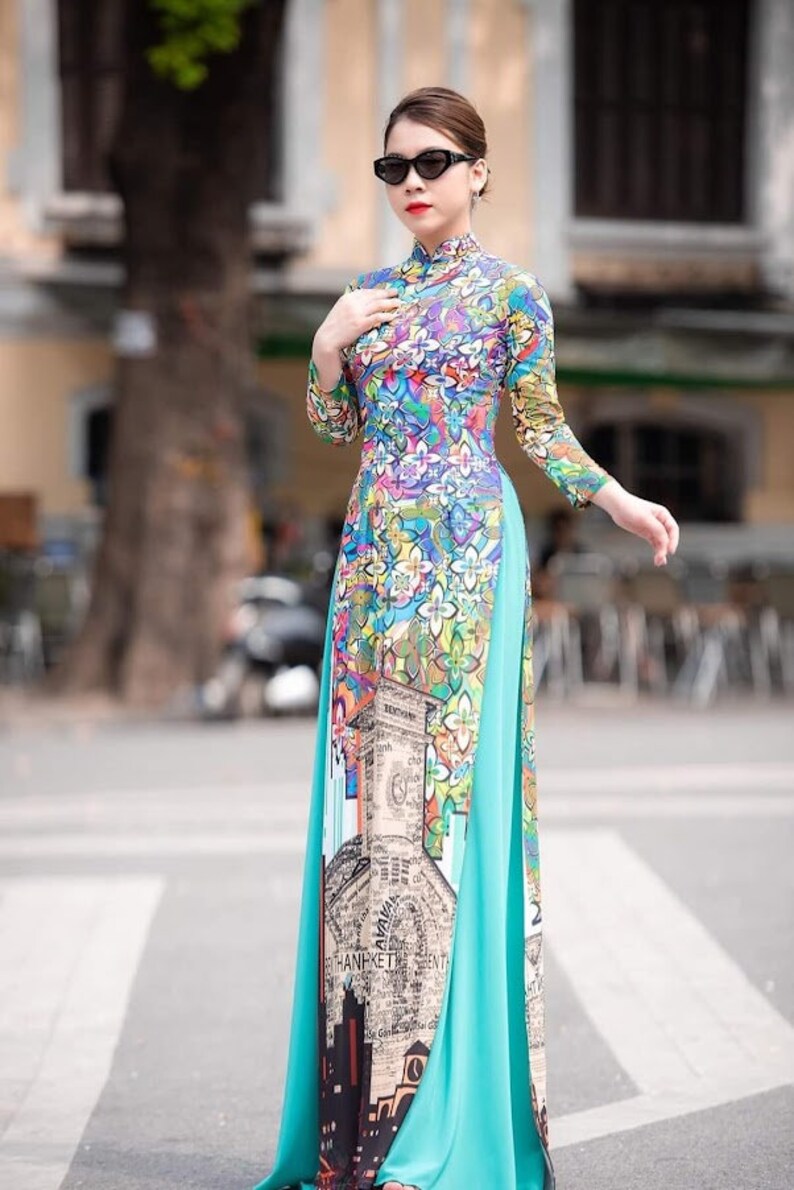 Vietnamese Traditional Ao Dai for Women Nguyen Bowith Pants - Etsy