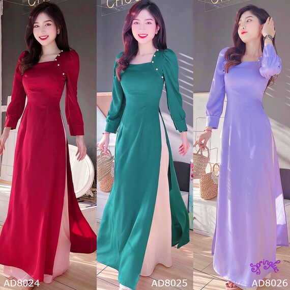 Vietnamese Traditional Ao Dai for Women, Ao Dai for Girls, Ao Dai for Women,  Ao Dai Viet Nam Solid Color ready to Ship -  Canada