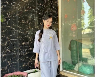 women buddhist clothing set, meditation clothes, pajamas(do bo phat tu, do phap phuc)