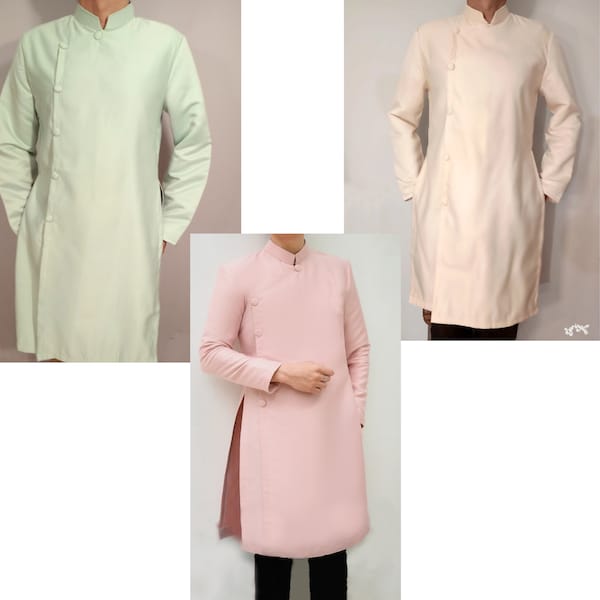 Men or groomsmen or youngmen ao dai truyen thong, groomsmen or young men Vietnamese traditional dress--ready to ship