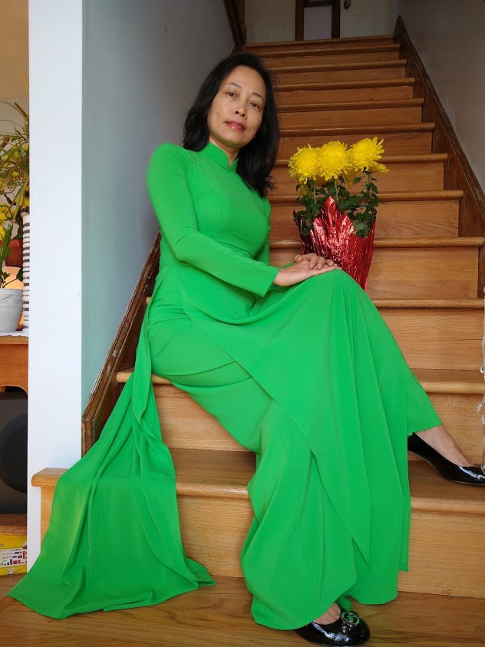 vietnamese silk robe