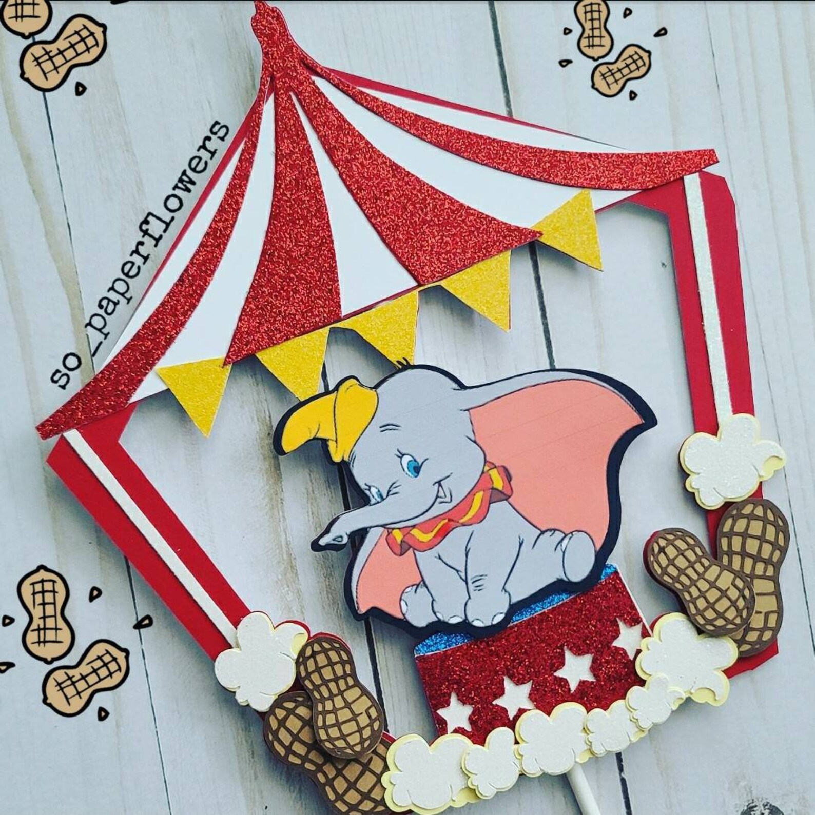 Dumbo Cake Topper Baby Dumbo Cake Topper Baby Shower Cake Etsy