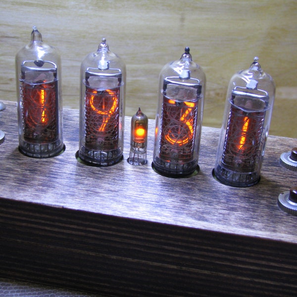 Nixie clock/Nixie clock wood/Nixie tube clock/Nixie tube watch/Nixie alarm.