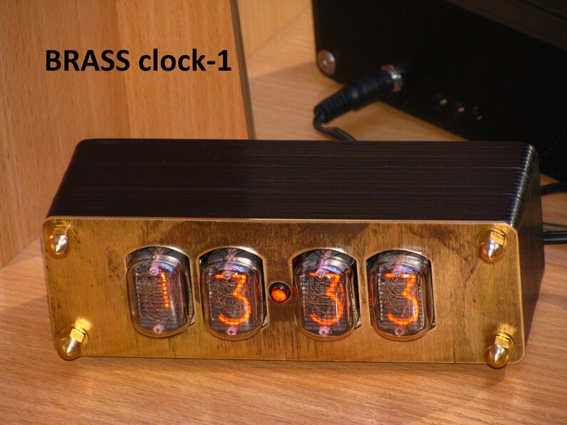 Nixie Tube Clock In12/nixie Clock/steampunk Clock/brass Etsy
