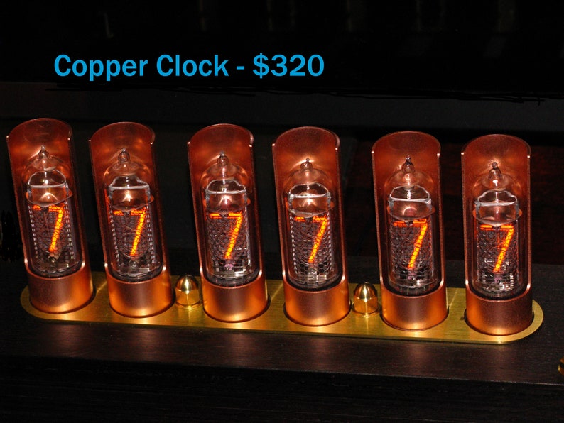 Nixie Tube Clock In12/nixie Clock/steampunk Clock/brass Etsy