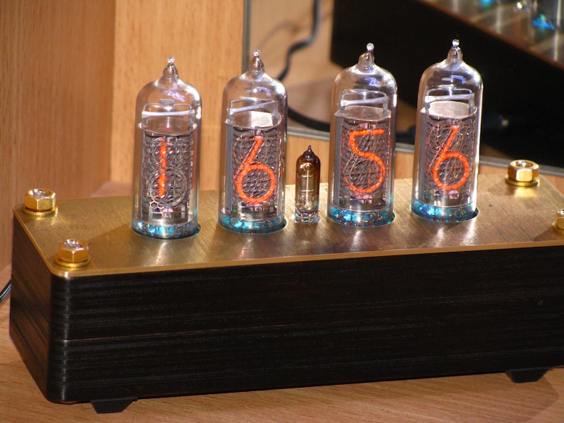 Nixie Tube Clock In14/nixie Clock/steampunk Clock/brass Etsy
