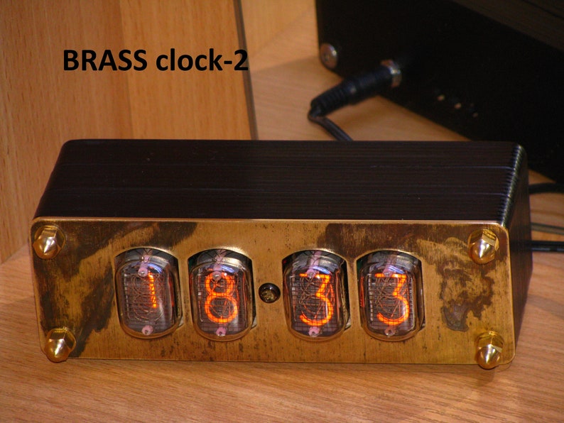 Nixie Tube Clock In12/nixie Clock/steampunk Clock/brass Etsy