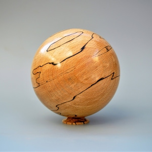 Handturned spalted beech sphere