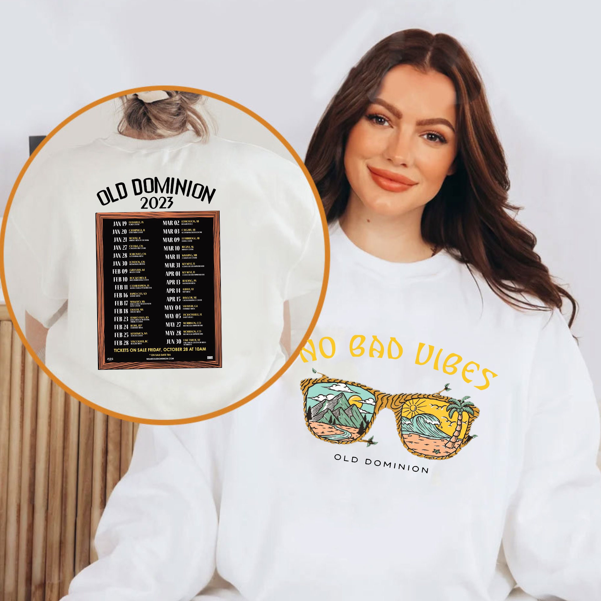 Discover Old Dominion 2023 Tour Shirt, Old Dominion No Bad Vibes Tour