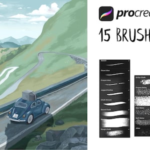 Illustration Brush Pack For Procreate, procreate crayon brushes, procreate chalk brushes, procreate noise brushes, procreate brushes,