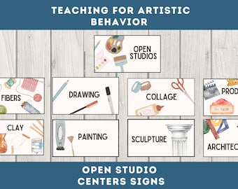 Scelte di studio aperto per la sala d'arte TAB, studio di pittura, studio di disegno, studio TAB, classe d'arte elementare, poster per l'aula scolastica, insegnamento dell'arte