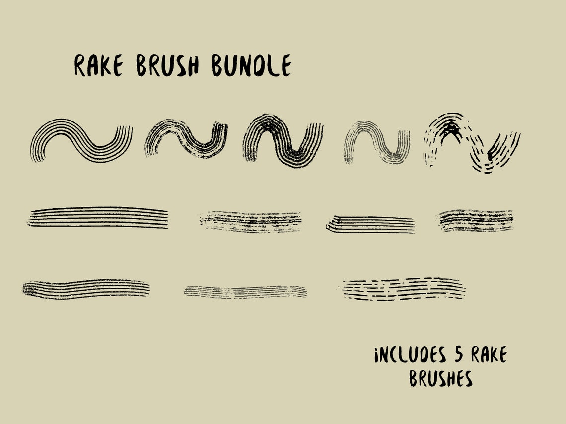 The Rake Texture PROCREATE RAKE BRUSHES Texture Brush Pack, Procreate Crayon Brushes ...