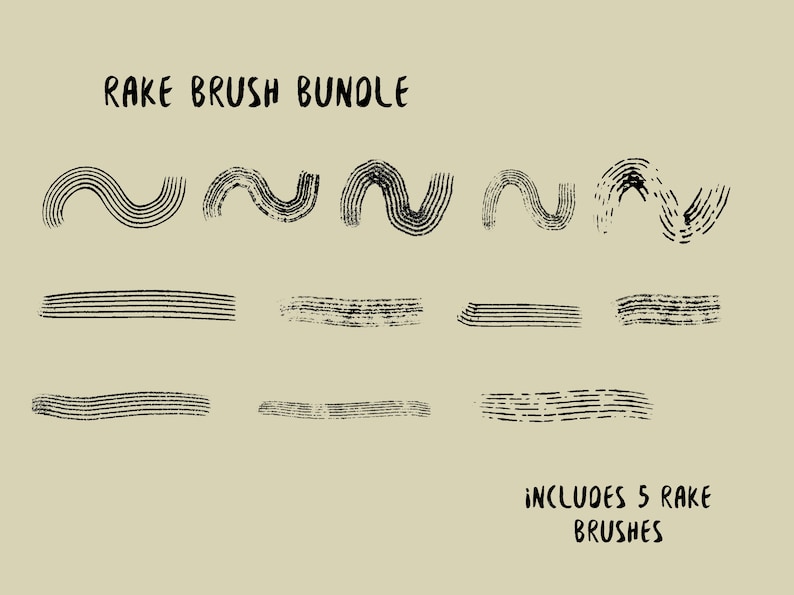 PROCREATE RAKE BRUSHES Texture Brush Pack, Procreate Crayon Brushes ...