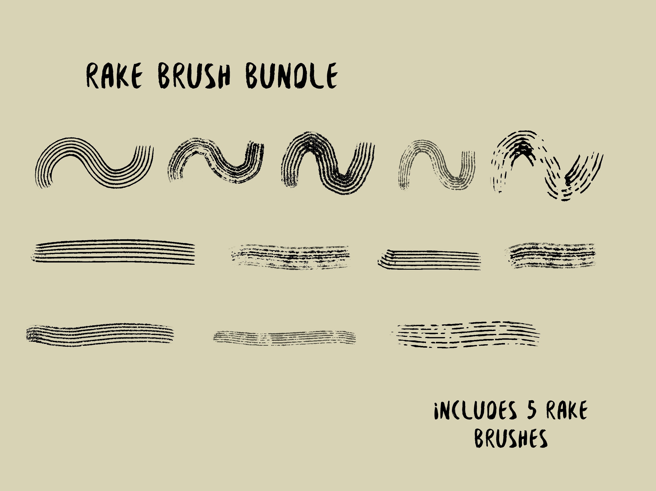 Procreate Rake Brushes Texture Pack – 5 Crayon, Chalk & Noise Brushes for Illustration