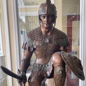 Large Bronze Gladiator Roman Soldier Centurion Sculpture Roman Classical Statue