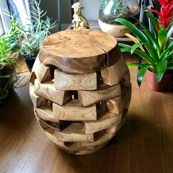 Teak Wood Accent Table Teak Root Side Table Teak End Table Teak Stool Natural Teak Wood Plant Stand