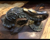 Vintage Rare Unique Solid Brass Victorian Antique Hardware Swan Door Knocker