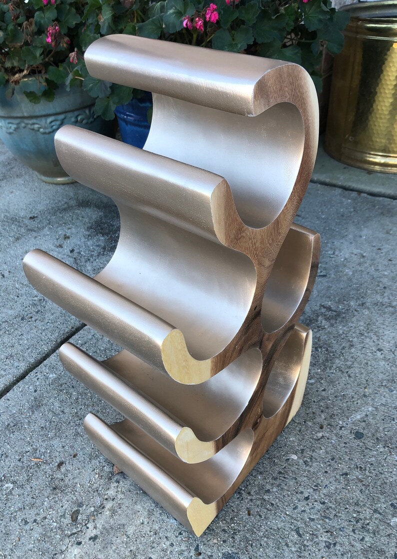 Teak Wine Rack Hand Carved Teak Wood Wine Holder Etsy