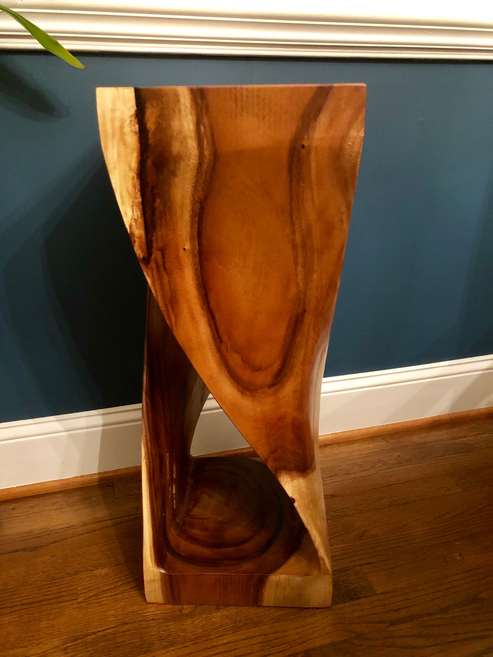 Twisted Teak Side Table Teak Wood End Table 29 inch Tall Teak Etsy