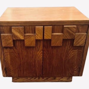 Custom American Made to Order Vintage Brutalist Burl Wood Side Table Burl Wood Nightstands Coffee Table Mid Century Modern Reproduction