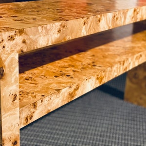 Genuine Burl Wood Console Table 1970s Retro Style Sofa Table Burl