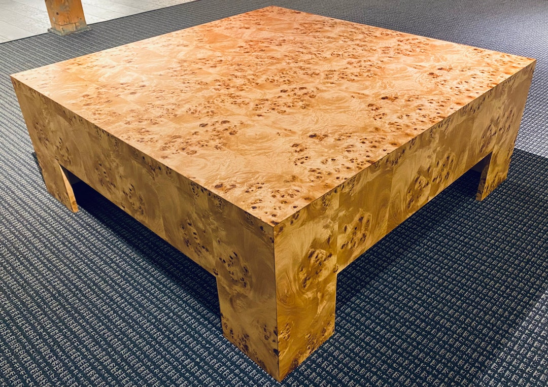 Genuine Burl Wood Coffee Table Mid Century Modern 1970s Style Custom ...