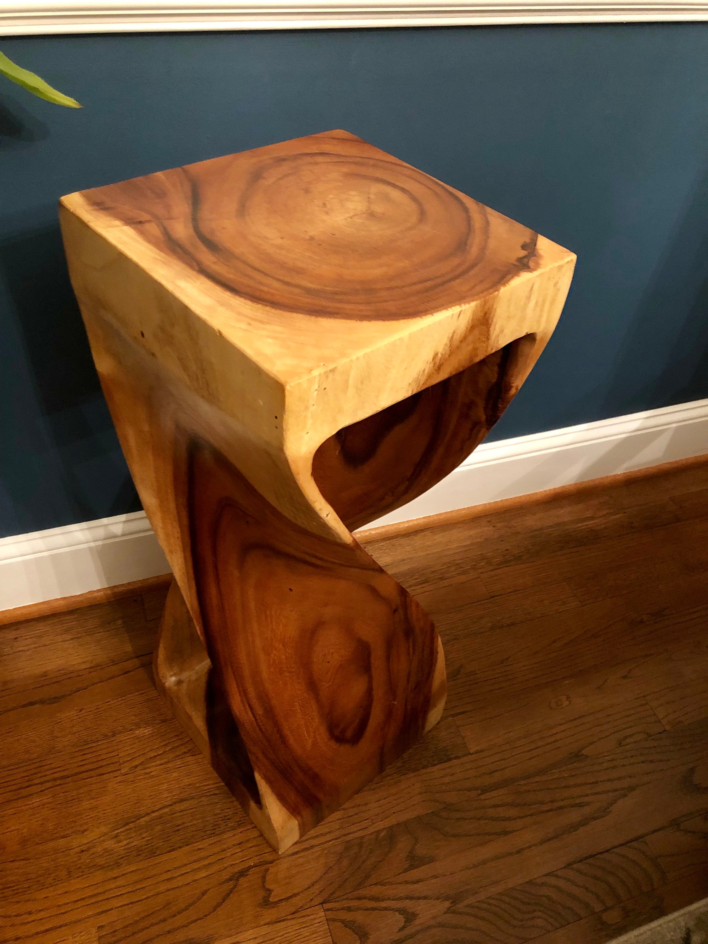 Twisted Teak Side Table Teak Wood End Table 29 inch Tall Teak Etsy