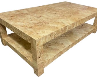 Burl Wood Coffee Table: Mid Century Modern Custom Furniture