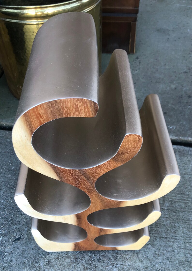 Teak Wine Rack Hand Carved Teak Wood Wine Holder Etsy