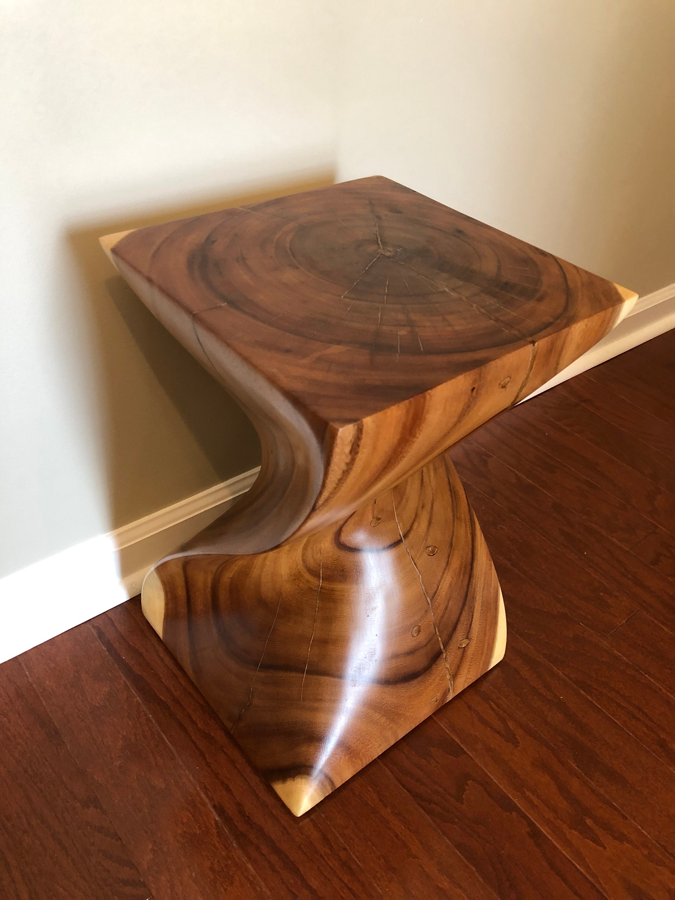 アカシア材ツイストサイドテーブル、Zツイストエンドテーブル - Etsy 日本